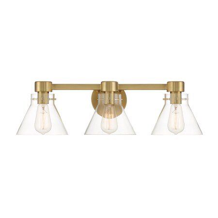 Designers Fountain Willow Creek 25in 3-Light Brushed Gold Contemporary Indoor Vanity Light D204M-3B-BG